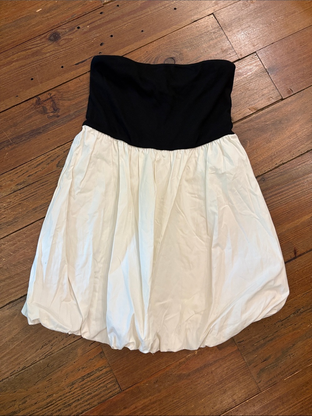 a new day Strapless Bubble Skirt Dress in Black & White